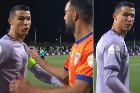 Watch Cristiano Ronaldo row with rival players as superstar throws full-time tantrum after firing blank for Al-Nassr