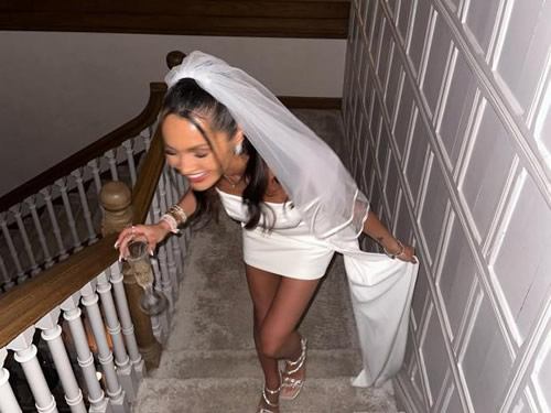 Arsenal star Ben White’s fiancee looks sensational in wedding dress as she holds glass of bubbly on hen do