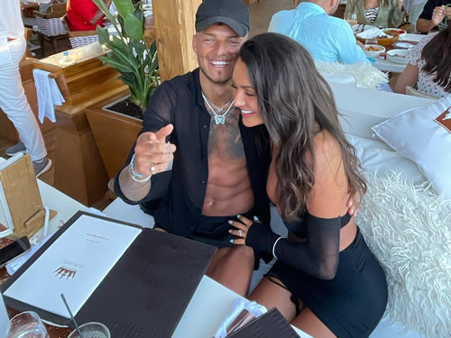 Arsenal star Ben White’s fiancee looks sensational in wedding dress as she holds glass of bubbly on hen do