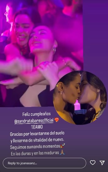 Dani Alves' estranged wife shares kiss with female pal on Instagram after 'demanding divorce' over star's rape charges
