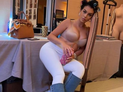 Georgina Rodriguez strips down to bra for steamy photo shoot as fans call Cristiano Ronaldo’s Wag ‘hottest mama alive’