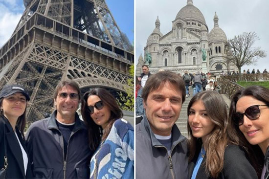 Beaming Antonio Conte relaxes on Paris holiday with family as Tottenham fans say 'we miss you'