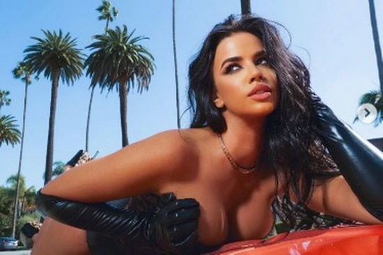 World Cup's sexiest fan 'uses big boobs to polish car bonnet