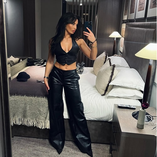 Kyle Walker’s wife Annie Kilner stuns in plunging crop top and leather trousers leaving England Wags in awe