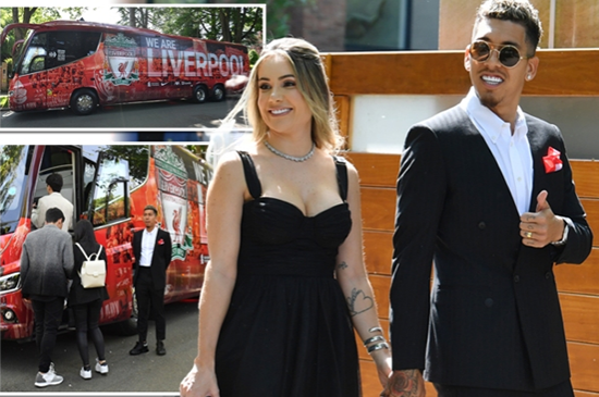 Roberto Firmino uses Liverpool team bus to take wife Larissa, family and friends on VIP tour after final game at Anfield
