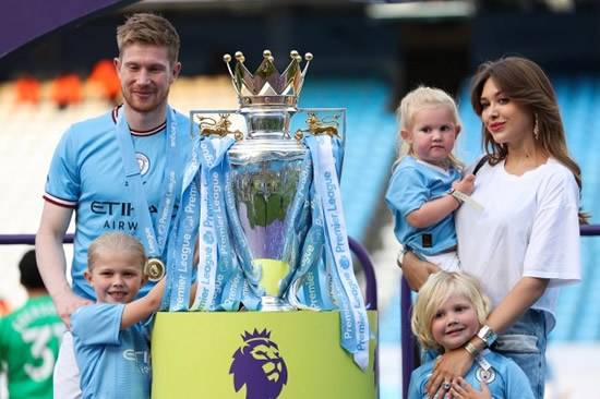 CITY STUNNER Kevin De Bruyne’s stunning wife joins no bra club as she wears see-through outfit for Man City’s title celebration party
