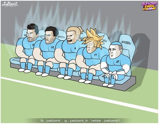 7M Daily Laugh - Man City bench now