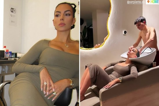 Cristiano Ronaldo's stunning girlfriend Georgina Rodriguez gets her hair done at home salon for 'shooting day'