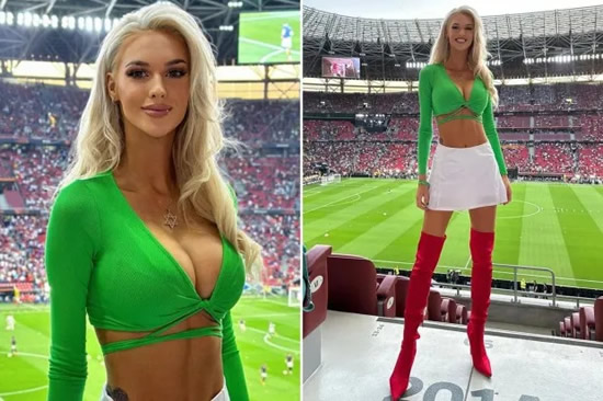Veronika Rajek teases fans in busty Italian-inspired outfit as Tom Brady admirer swaps NFL for Europa League final