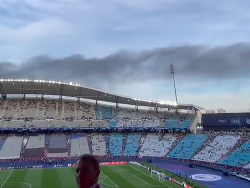 Fire rages outside Champions League final stadium as smoke engulfs Istanbul
