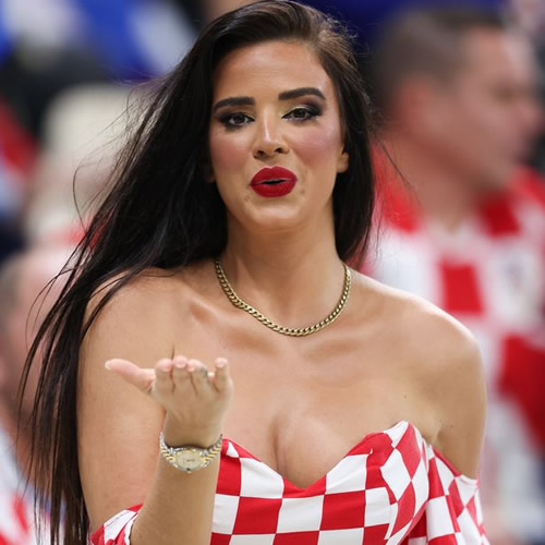 World Cup's sexiest fan returns for Champions League final in busty Croatian outfit