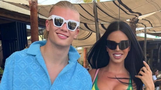 Erling Haaland 'shows why he's top scorer' as he poses with World Cup's sexiest fan Ivana Knoll in Ibiza