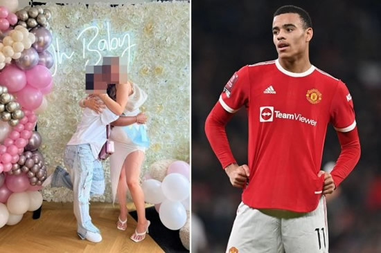 Man Utd outcast Mason Greenwood's pregnant girlfriend shows off blossoming bump at baby shower