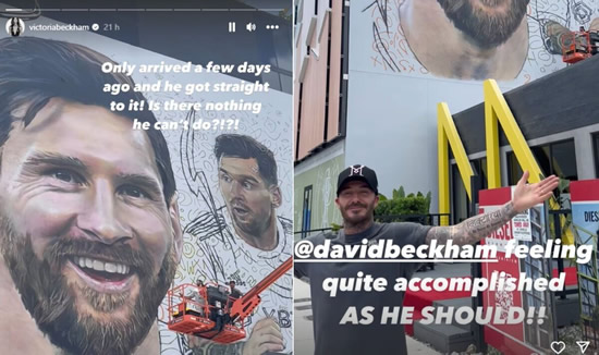 Inter Miami owner David Beckham unveils huge mural ahead of Lionel Messi's MLS arrival
