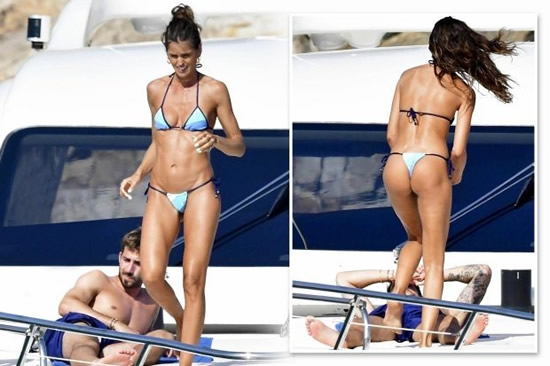 Sex-mad Wag Izabel Goulart strips down to barely-there bikini as she soaks up sun on yacht with fiance Kevin Trapp