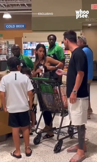 Watch Lionel Messi ask wife Antonela for car keys and swiftly leave supermarket after being recognised by fans in Miami
