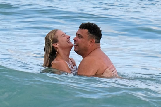 Ronaldo Nazario frolics with fiancée in sea – with different body to Brazil days on show