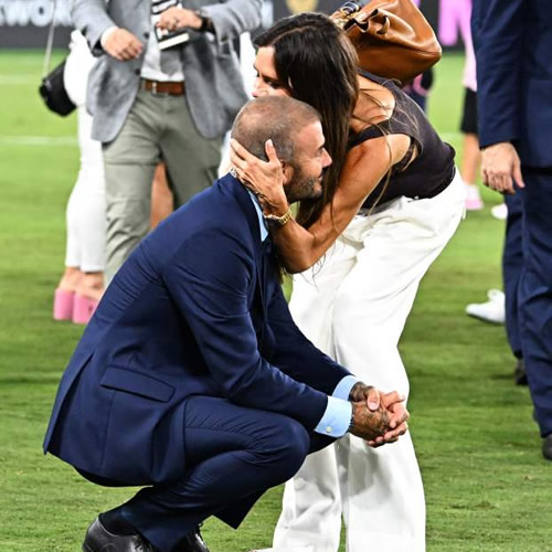 David Beckham wins hug from wife Victoria as his US team clinches Leagues Cup trophy