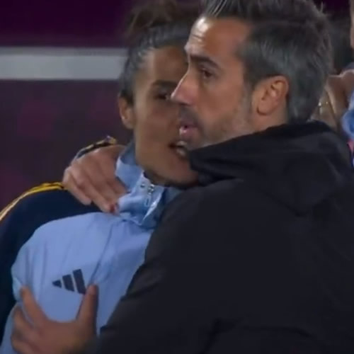 'DISGRACE' Controversial Spain manager slammed after video emerges of him touching female staff’s breast during celebration