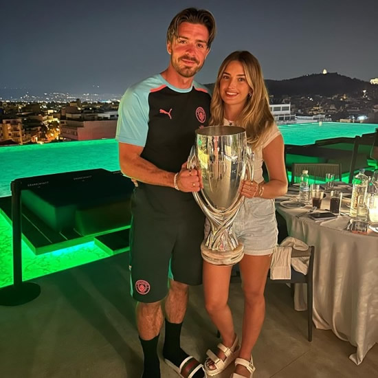 ATTA GIRL Jack Grealish shares Uefa Super Cup trophy with stunning Wag Sasha Attwood in sweet pics