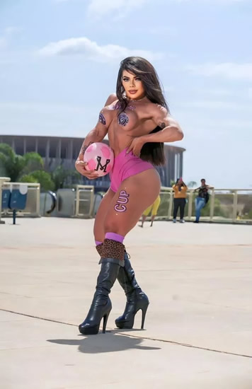 Miss BumBum goes topless for Lionel Messi – covering boobs in Inter Miami body paint