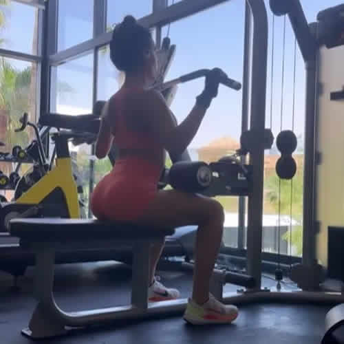 HOT ROD Cristiano Ronaldo’s Wag Georgina Rodriguez shows off her ‘peachy’ bum in skin-tight outfit for gym workout