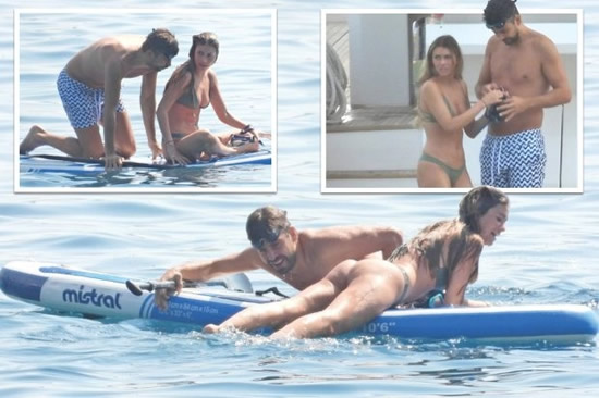 Gerard Pique enjoys romantic getaway with new lover Clara Chia as pair paddleboard off luxury yacht on Croatia coast