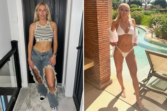 England Lionesses hero Chloe Kelly shows off abs and toned legs in completely ripped jeans as she enjoys 'date night'
