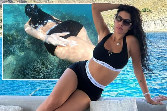 Cristiano Ronaldo's girlfriend Georgina Rodriguez flaunts her incredible bikini body and goes swimming on holiday