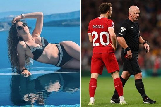 Diogo Jota's gorgeous WAG calls Liverpool loss 'rigged' and brands officials 'clowns'