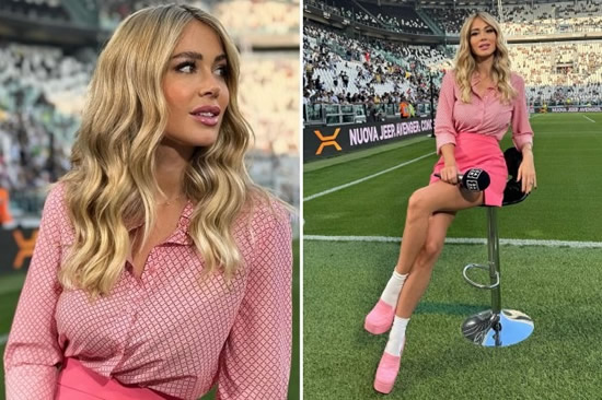 Glamorous TV host Diletta Leotta puts on leggy display with stunning 'Barbie' look as she presents huge derby