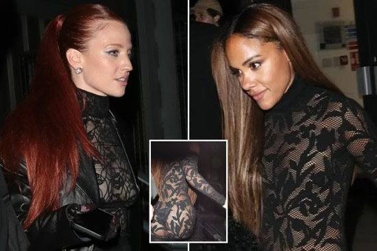 New couple Alex Scott and Jess Glynne leave awards event together after red carpet debut in matching see-through outfits