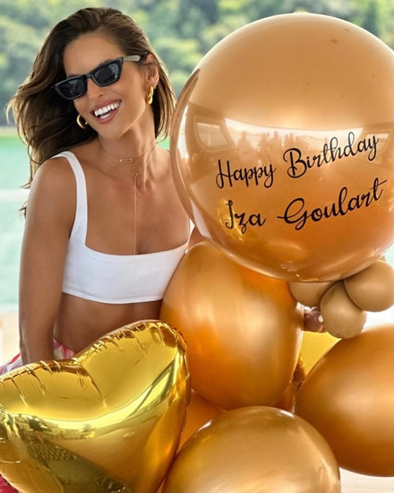 BEL OF A BIRTHDAY Wag Izabel Goulart poses in skimpy bikini as she celebrates turning 39