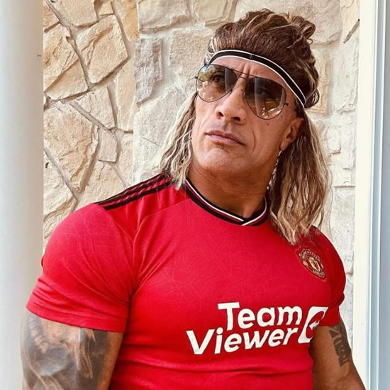 ROCK SHOCK Dwayne ‘The Rock’ Johnson looks unrecognisable as Man Utd legend in Halloween costume – but can you guess who it is?