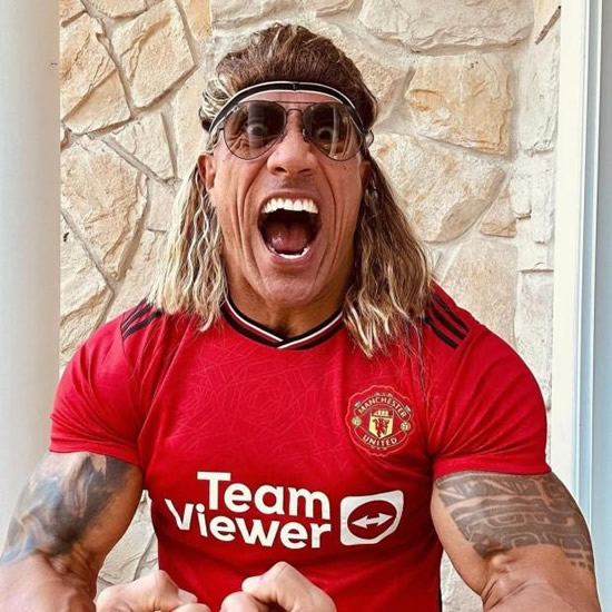ROCK SHOCK Dwayne ‘The Rock’ Johnson looks unrecognisable as Man Utd legend in Halloween costume – but can you guess who it is?