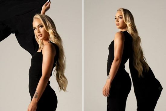 Glam footballer Alisha Lehmann told she's 'most beautiful girl in the world' as she stuns fans in elegant black outfit