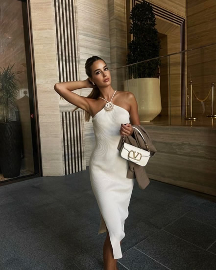 CREME DE LA CREAM Former Premier League Wag and ‘world’s hottest woman’ stuns in cream dress as fans say ‘no words needed’