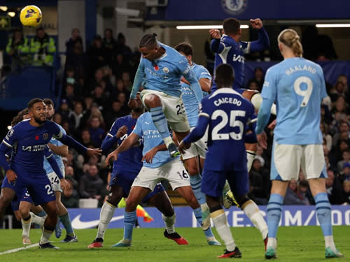 Chelsea fan Astrid Wett wears half-and-half shirt to Stamford Bridge for Man City clash