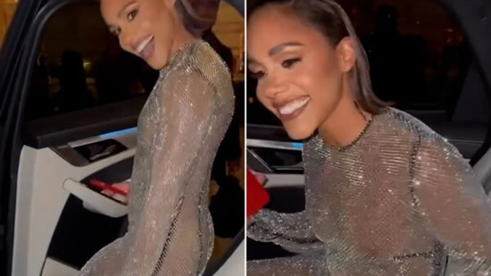 Alex Scott's see-through outfit leaves England Lioness star stunned as she screams 'oh my god' as she enters taxi