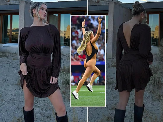 Champions League streaker turns into 'James Blonde' as cheeky fans dub her '00sexy'