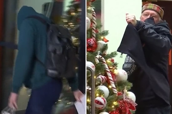 Aaron Ramsdale and his dad filmed 'stealing' decorations from Arsenal's Christmas tree in hilarious footage
