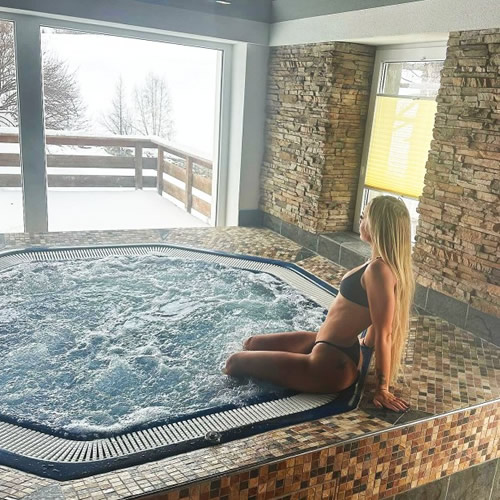 DE-LISH Glamorous Aston Villa footballer Alisha Lehmann stuns in bikini on sauna trip as adoring fans say ‘oh my goodness’