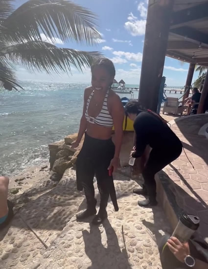 MEXICAN WAVES Alex Scott strips down to bikini after scuba diving in latest adventure on Mexico holiday with girlfriend Jess Glynne