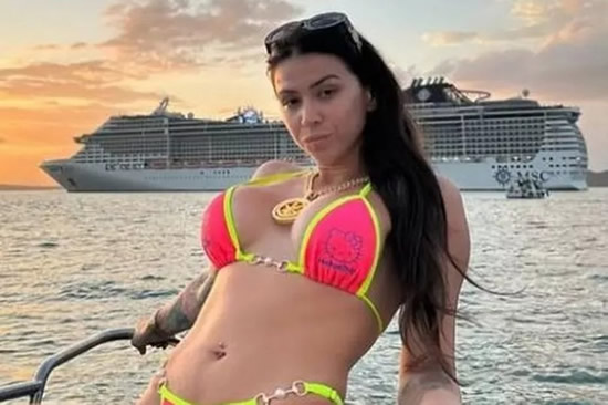 Singer who does sex acts on stage fuming after 'only bonking 8 men' on Neymar booze cruise