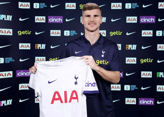 'TIMO TIME' Tottenham complete loan transfer of Chelsea flop Timo Werner  with option to sign Germany striker if he returns to form