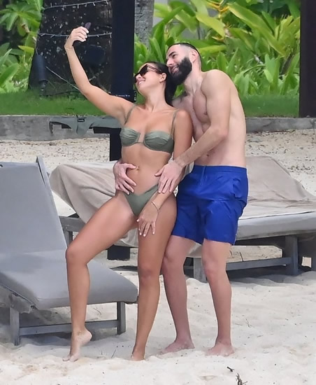 BEN THERE, DONE THAT Karim Benzema cosies up with ex-wife Chloe in Mauritius months after having baby with former Hooters waitress girlfriend