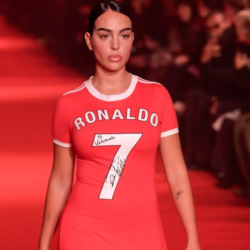 GEOR DROPPING NEWS Georgina Rodriquez drops massive Cristiano Ronaldo retirement bombshell at Paris Fashion Week after crazy tribute dress