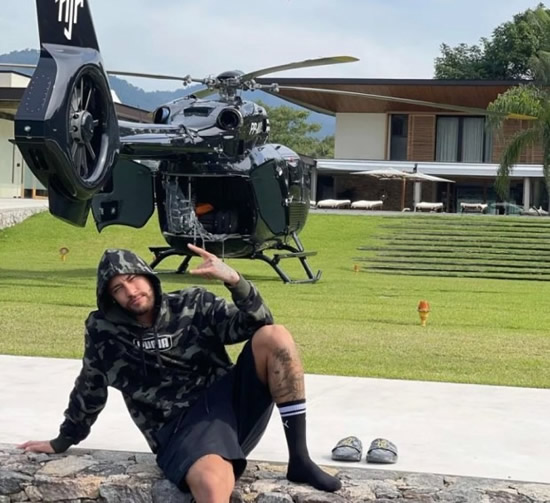 GIVEN THE CHOP Neymar unable to fly in his Batcopter with £10million custom Mercedes helicopter GROUNDED