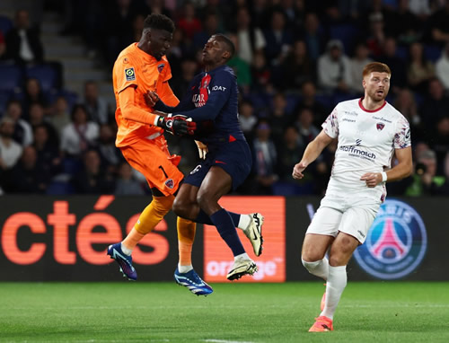 PSG star Nordi Mukiele left covered in blood after sickening head collision with opposition goalkeeper
