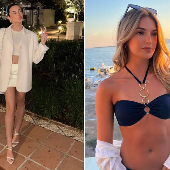 Jack Grealish's girlfriend Sasha Attwood puts on leggy display in miniskirt and jacket combo as fans call her 'gorgeous'
